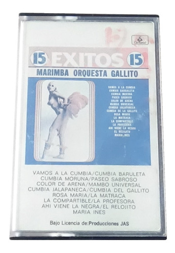 Marimba Orquesta Gallito 15 Exitos Tape Cassette Original