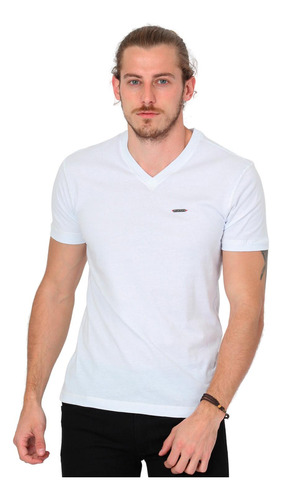 Playera Básica En V Hombre Manga Corta Silver Plate 60209001