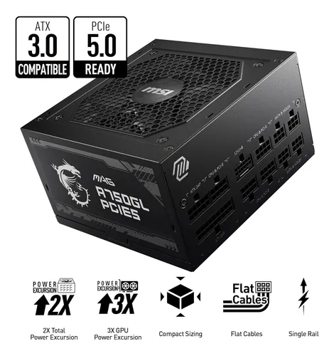 Fuente De Alimentación Msi Mag A750gl Pcie 5 & Atx 3.0 Ga...