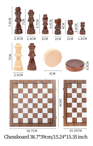 . Juego De Ajedrez De Madera, Juegos Educativos, Regalo De