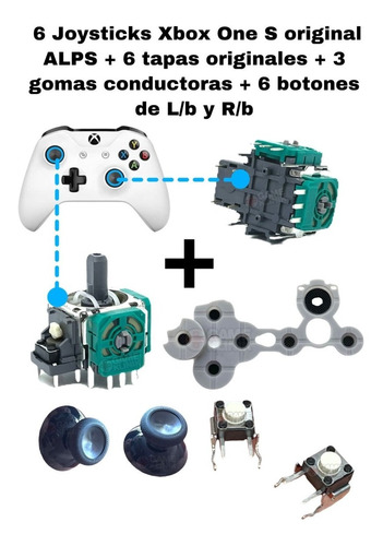 6 Joystick + Tapas + 3 Gomas + Lb Compatible Con Xbox One S