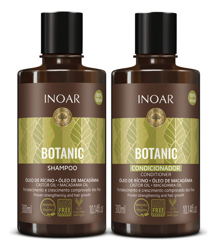  Inoar Botanic Óleo De Ricino - Shampoo E Condicionador 300ml