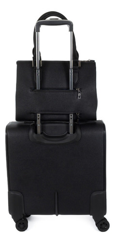 Set De Maletas De Viaje Para Mujer Cloe Con Porta Laptop Color Negro
