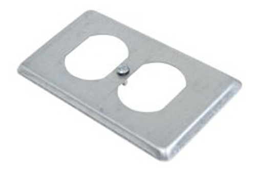 10 Tapas De Acero Galvanizado Para Contacto Duplex Color Gris