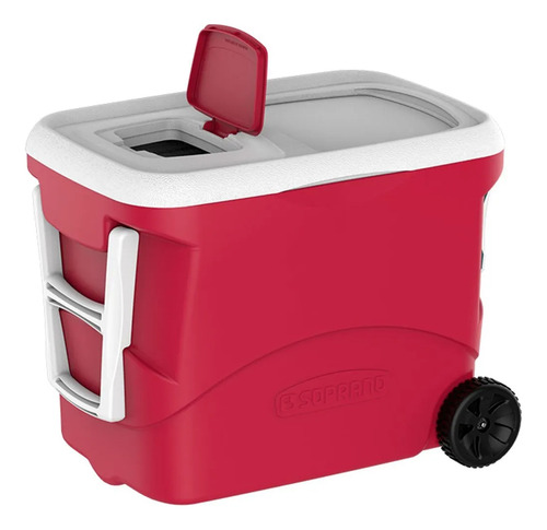 Caixa Térmica Cooler Tropical Plus Com Rodas 50 L Vermelha