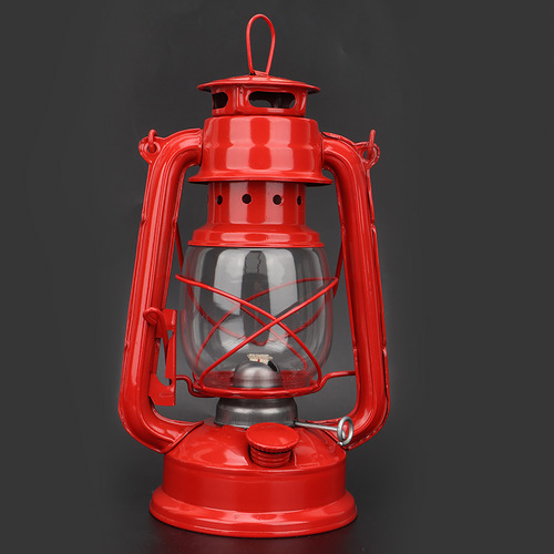 Farol Retro Rojo De Queroseno, Hierro, Estilo Vintage, Para