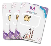 Comprar Paquete 3 Tarjetas Sim Para Celular Mujer Móvil 30 Días 40gb