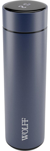 Garrafa Térmica Wolff De Aço Inox Azul 500ml Cor Preto