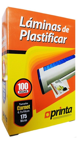 Láminas Para Plastificar Tamaño Carnet 175 Micras Paq. X100