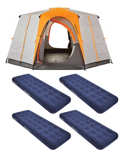 Barraca Para Camping Coleman + 4 Colchao Inflável Solteiro