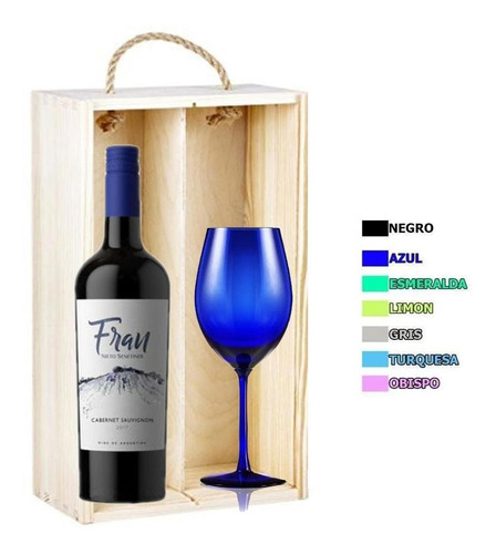 Estuche Madera Vino Fran Cabernet Sauvignon +copon Cristal