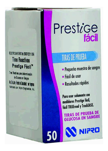 Tiras Reactivas Nipro Prestige Facil (caja X 50 Unidades)