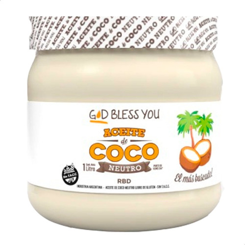 Aceite De Coco God Bless You Neutro 1L