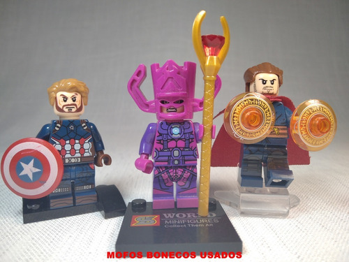 Marvel Minifigures Dr Estranho, Cap América Galáctus Bonecos (Usado)