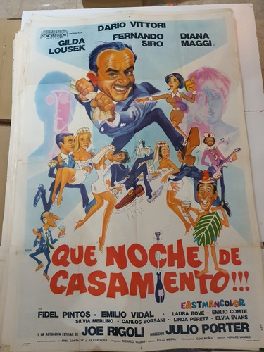 Afiche De Cine Original 1597- Que Noche De Casamiento- 