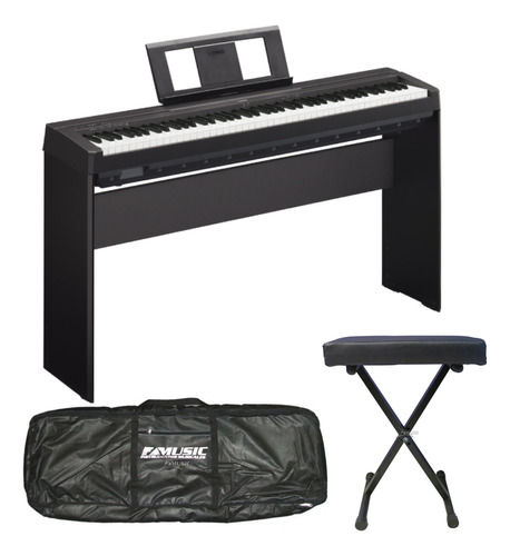 Piano Digital Yamaha P45 + Mueble Y Pedal + Funda + Banqueta