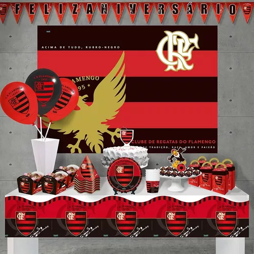 TOPPER BOLO FLAMENGO COM 4 UNID - TOPPER BOLO FLAMENGO - RICA FESTAS