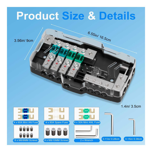Bloque De Distribución De Fusibles Audio Para Automóvil Para