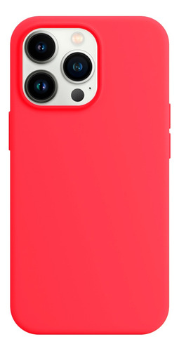 Capinha Compatível Com iPhone 13 Pro Max Interior Aveludado Cor Rosa Neon