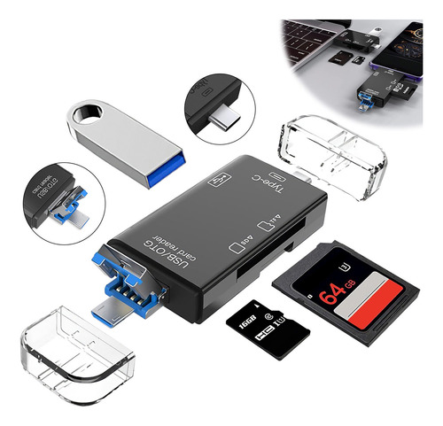 Adaptador 3 En 1 Lector Tarjetas Sd Y Micro Sd, 2.0 Usb