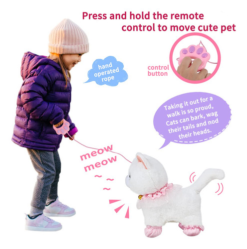 Robot De Peluche Electrónico Interactivo Que Camina Cat Jima