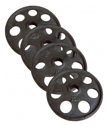 Set De 6 Discos De 10 Kg Ivanko De 2 Pulgadas (60 Kg Total ) Negro