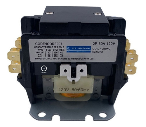 Contactor 2 Polos 120v 30 Amp Refrigeracion Aire Acondiciona