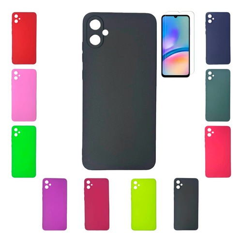 Funda Para Samsung Galaxy A05 Silicona Protector Y Vidrio