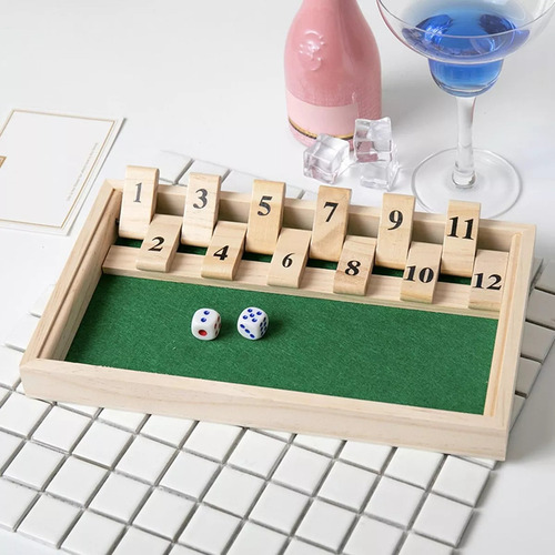 Lj Para Juego De Dados De Madera Cierra La Caja, Tablero De