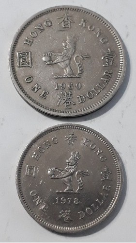 Hong Kong X 2 Monedas 1 Dolar 1960 Y 1978. 