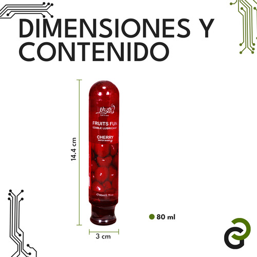 Lubricante Intimo Greenclef De Sabores Comestibles A Base De Agua Sabor Y Aroma A Frutas Cereza 80 Ml
