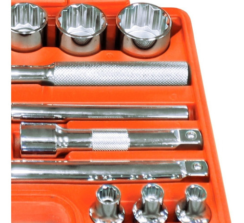Imagem 3 de 3 de Jogo De Soquetes Catraca 1/2 22pcs 8 A 32mm Gedore D26-22am