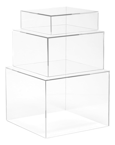 Juego De 3 Elevadores Anidados Transparentes De Cubo De...