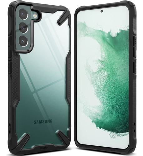 Funda Ringke Fusion X Compatible Samsung Galaxy S22 5g 2022 Color Black (Transparente con borde Negro)