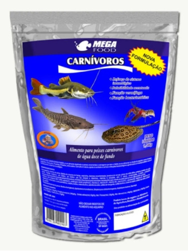 Ração Carnívoros De Fundo Mega Food 1,5kg Com Alho