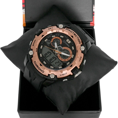 Reloj X-games para hombre Anadigi Xmppa274 Bxpx, color de fondo negro y rosa, color positivo