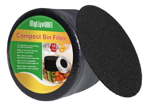 Mylifeunit 16 Filtro Carbon Para Contenedor Compostaje Cubo