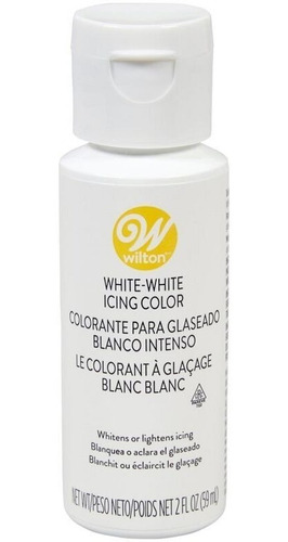 Imagen 1 de 8 de Colorante Gel Comestible Blanco Intenso 59ml Glase Wilton