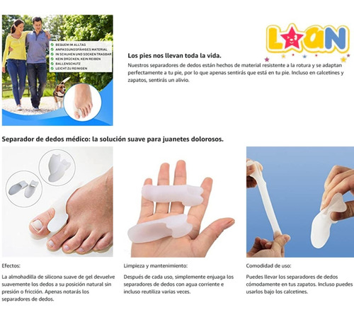 Imagen 8 de 10 de Correctores De Juanetes Con Protector Gel X2 T/valgomed