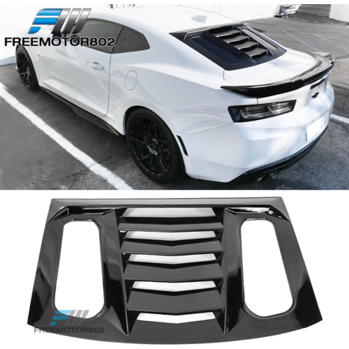 Fit 16-23 Chevy Camaro Rear Window Louver Gloss Black Ra Zzg