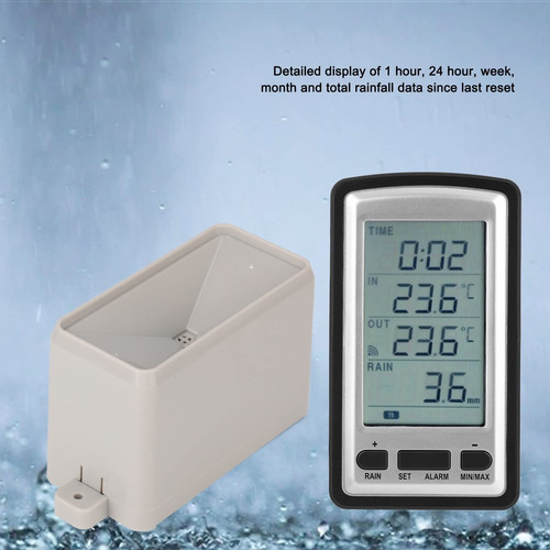 Medidor De Chuva Digital Sem Fio, Registrador De Temperatura