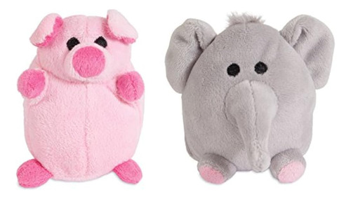 Zoobilee 32023 Mini Elephant Y Pig Dog Toy (paquete De 2)