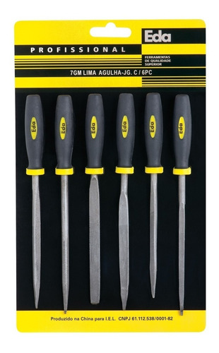 Jogo De Lima Tipo Agulha 140 Mm 6 Peças Eda 7gm