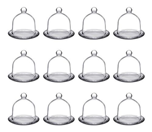 Imagen 1 de 6 de Combo De 12 Bomboneras Campana Dulcero Vidrio Mini Cupcake