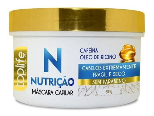 Máscara De Nutrição Cabelos Porosos E Frágeis Toplife 300g