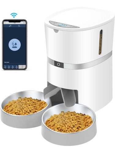 Imagen 1 de 7 de Alimentador Automático Inteligente Con Wifi Para Gatos Doble