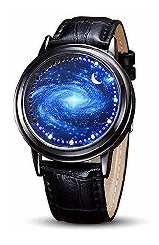 Reloj Táctil Led Milky Way - Brazalete De Cuero Suave.
