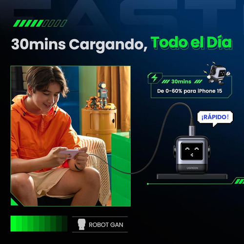 Cargador Ugreen Uno Rg 30w Usb C/ Usb A Certificado Apple