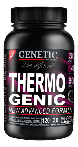 N1 Rápido Quemagrasas Energíaa Thermogenic 120 Dieta Genetic Sabor Neutro