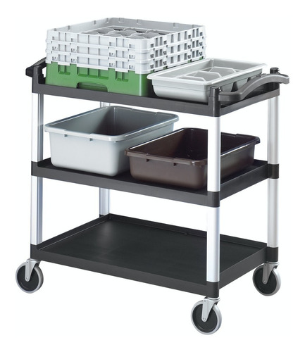 Carro De Servicio Con Ruedas 3 Estantes Cambro Bc340kd V